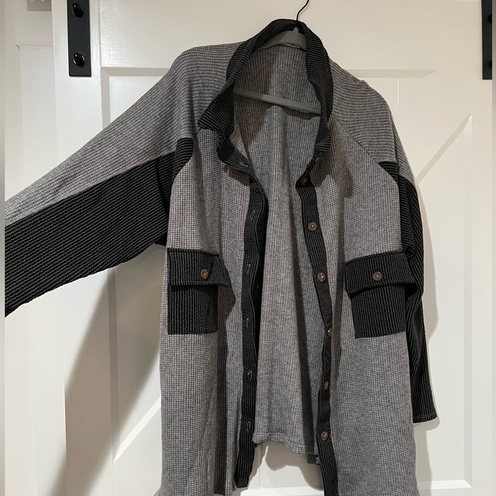 Gray and Black Women's Jacket